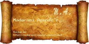 Madarasi Agenór névjegykártya